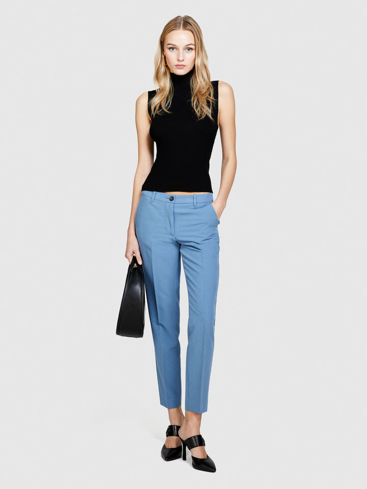 Cigarette trousers - women's skinny fit trousers - Blue | Sisley image number 1